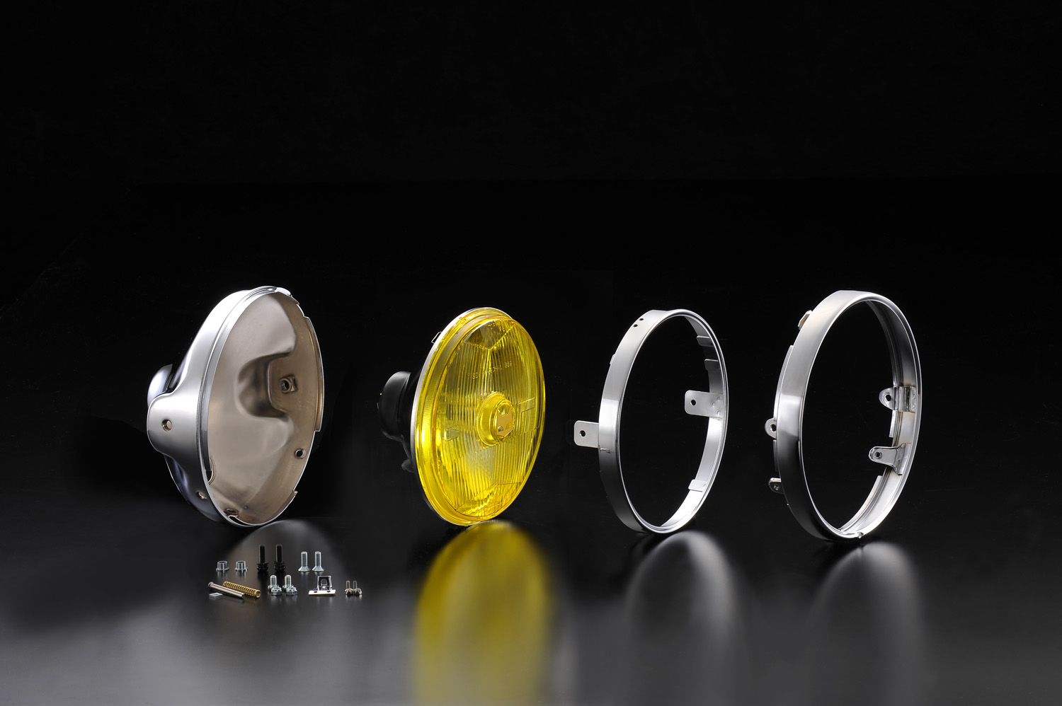 889ドライビングランプフルキット イエローレンズ メッキ汎用ケース