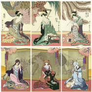 アスカやレイが浮世絵に！「エヴァ浮世絵 箱根八里美人三画揃」受注