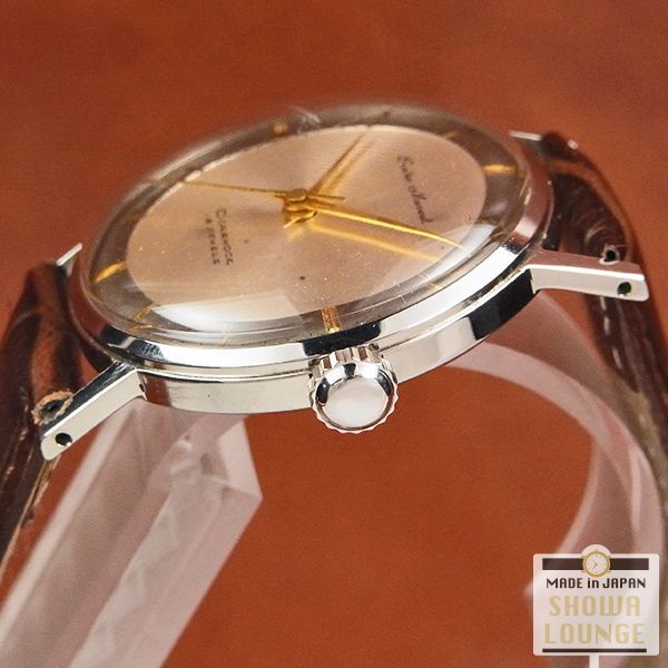 セイコー SEIKO マーベル 希少な19石赤機械 彫りインデックスの2トーン