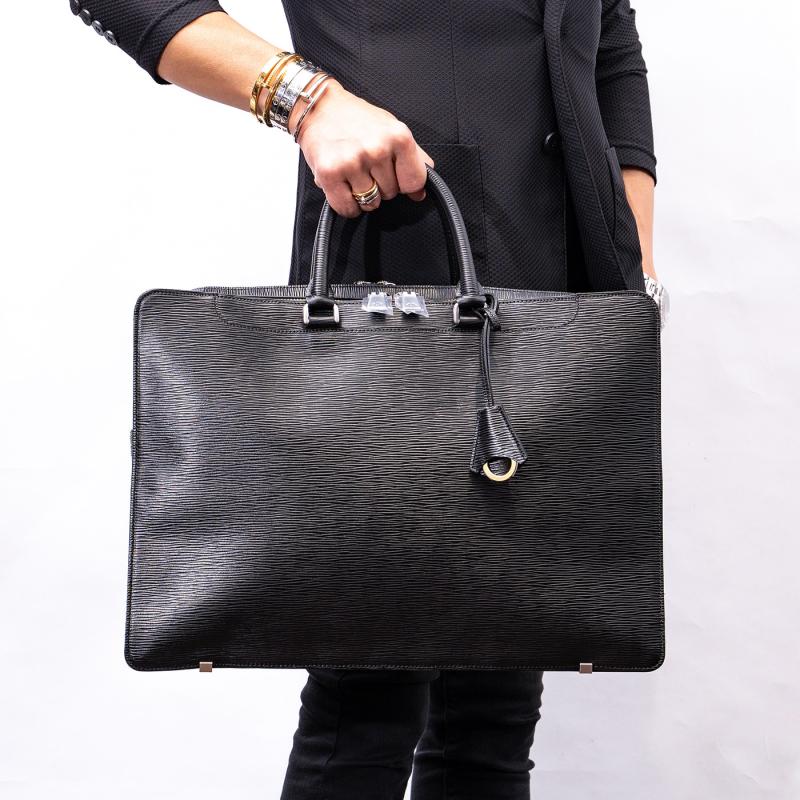 aniary ウェーブレザー ブリーフケース 16-01002 DARK BLUE | Brianza