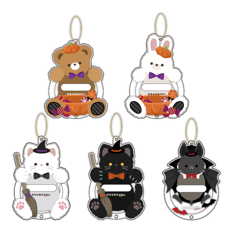 缶バッジアクリルフレーム アニマル ハロウィン パンプキンうさぎ