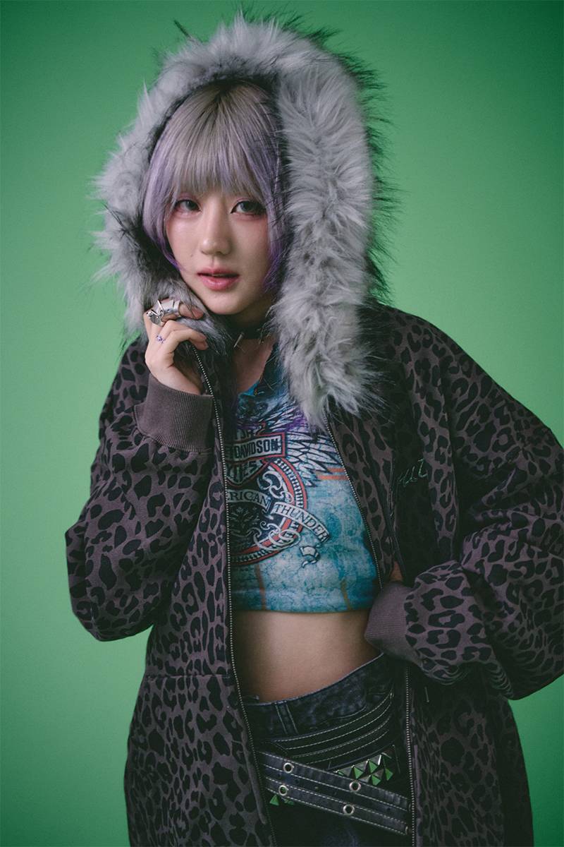 予約商品】GALFY(ガルフィー) 全ぎゃるの為のヒョウ柄ぱぁかぁ - BLACK