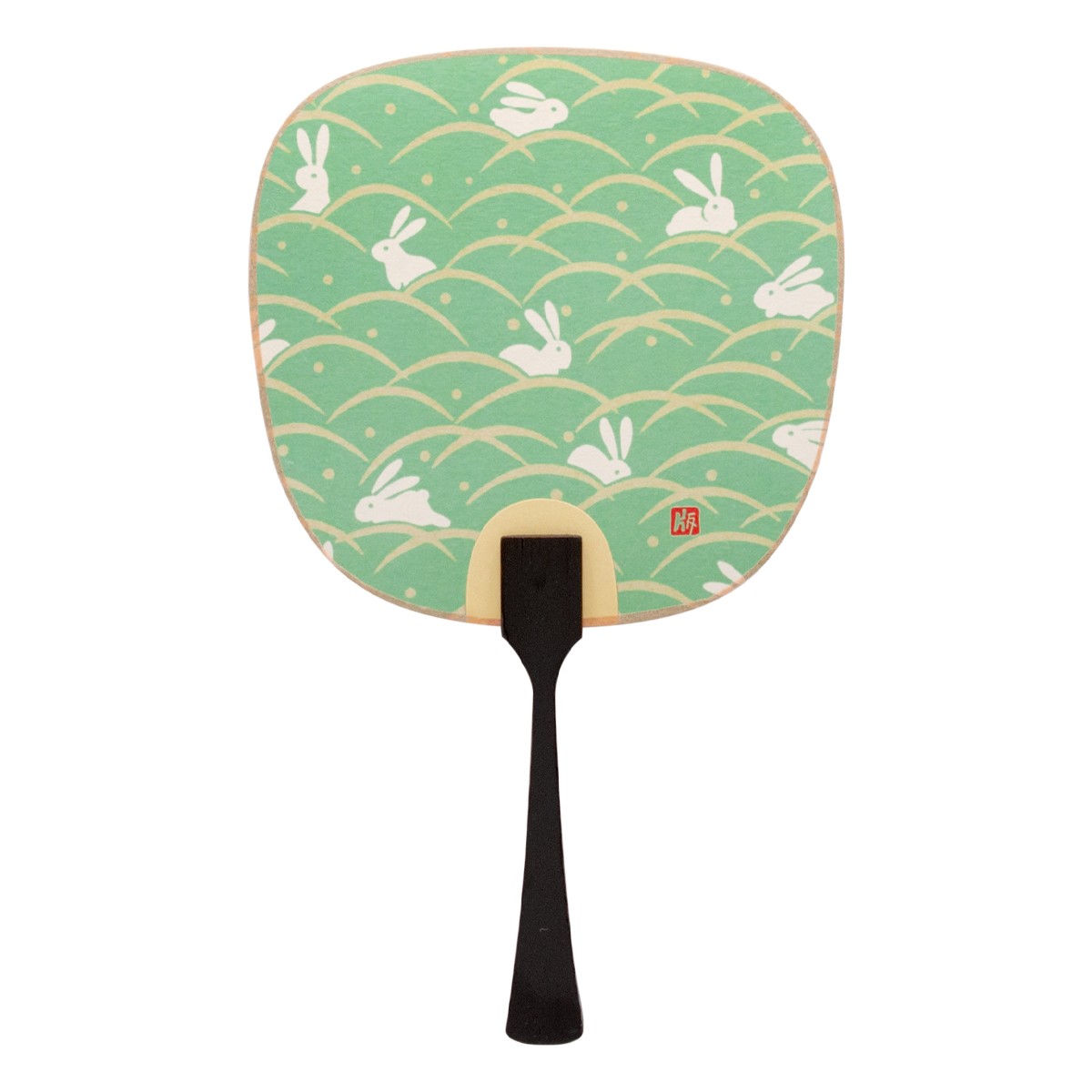 うちわ『KG08-0708A 徳力版画 豆うちわ 露芝うさぎ』｜【公式