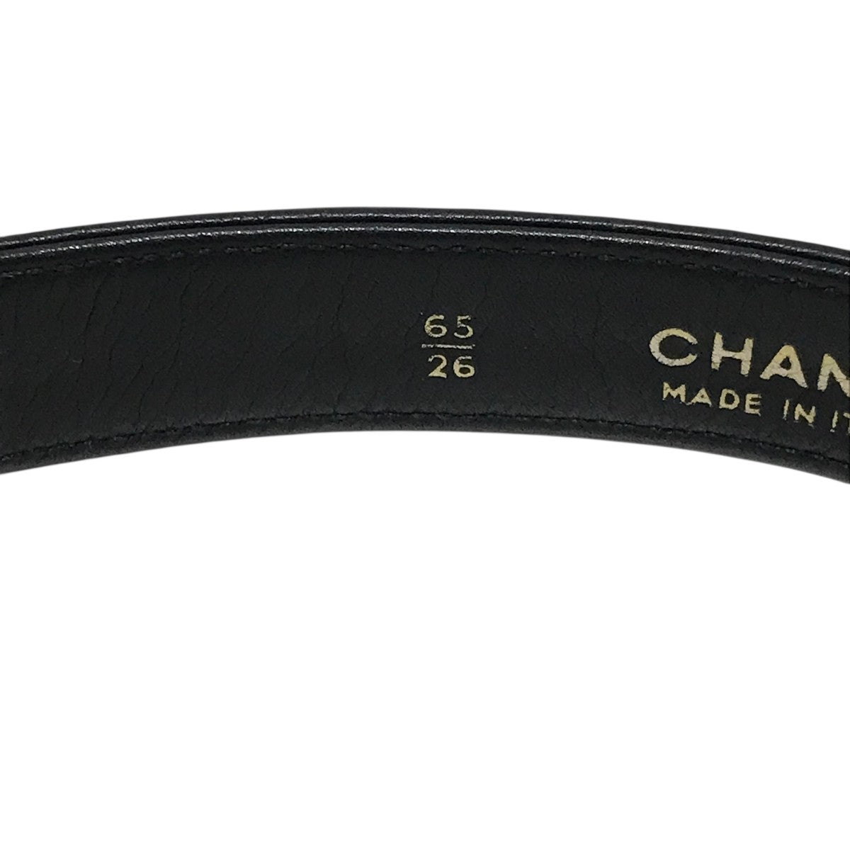 CHANEL(シャネル) ココマークレザーベルト ブラック サイズ 65/26
