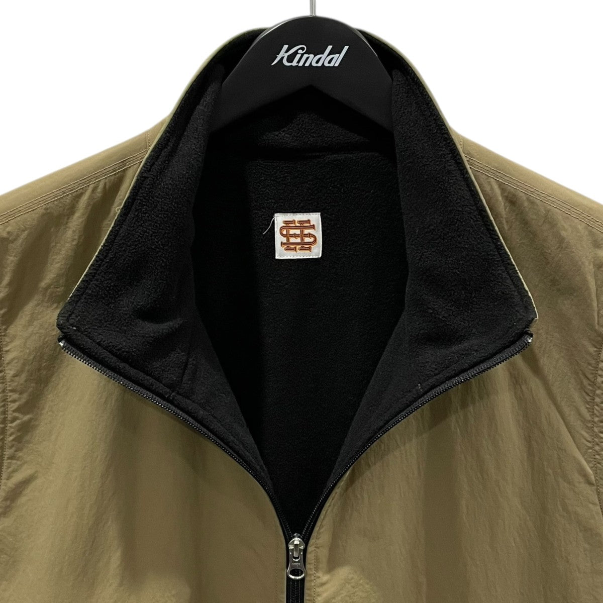 SEESEE(シーシー) 裏フリースジップアップナイロンベスト ベージュ