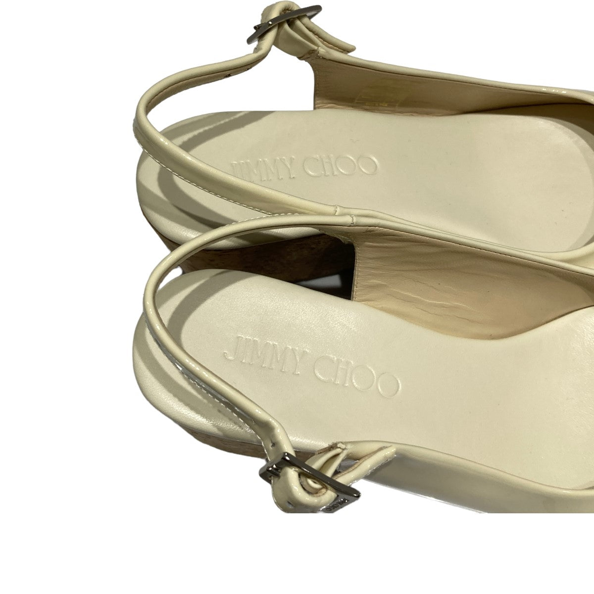 JIMMY CHOO(ジミーチュウ) ウェッジソールサンダル ホワイト サイズ 36