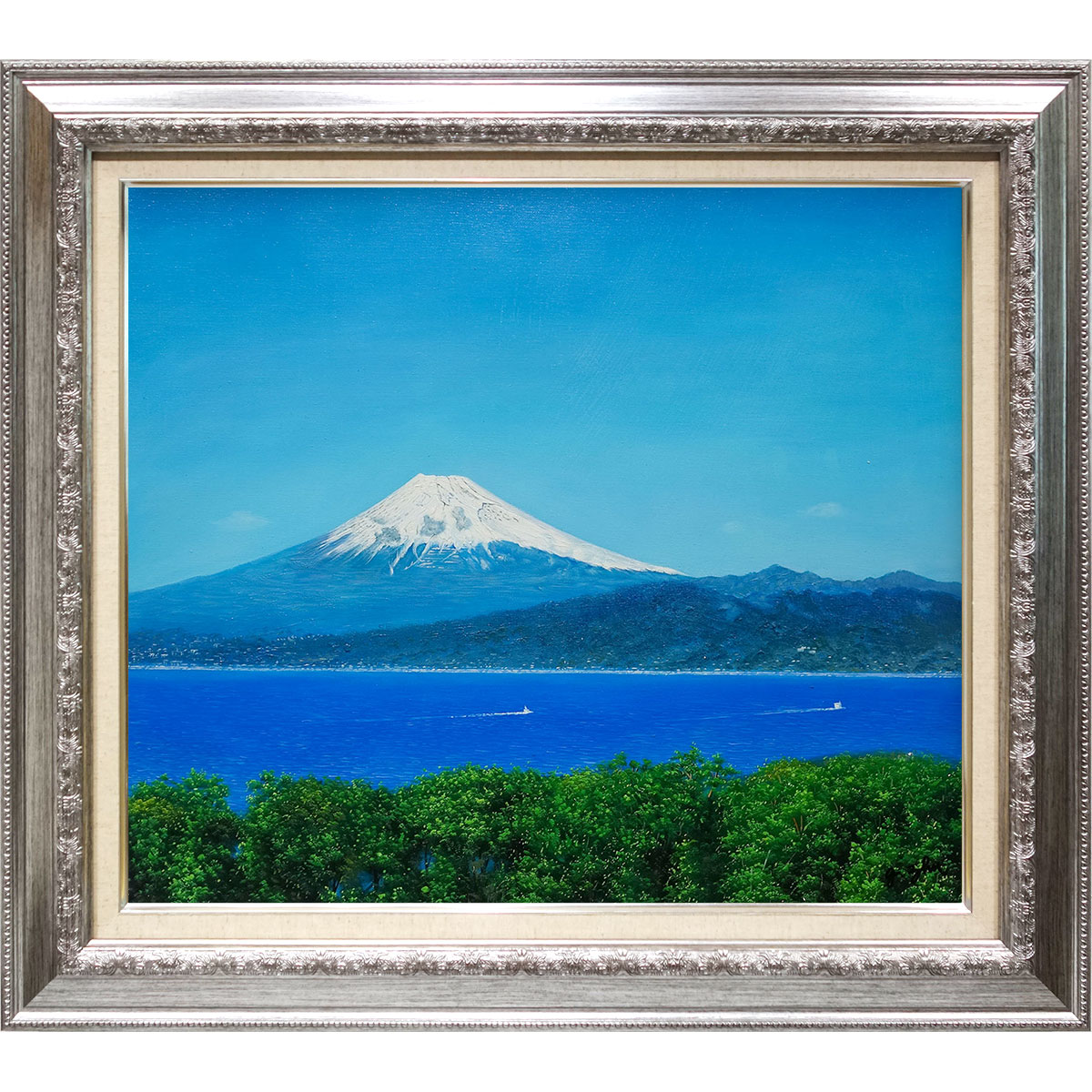 楽天市場】清水港より富士 羽沢清水 サムホールサイズ油彩画（油絵