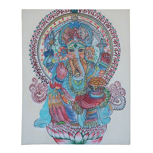 楽天市場】送料無料!!◇【高級シルク地 枠入り絵画 ガネーシャ】インド