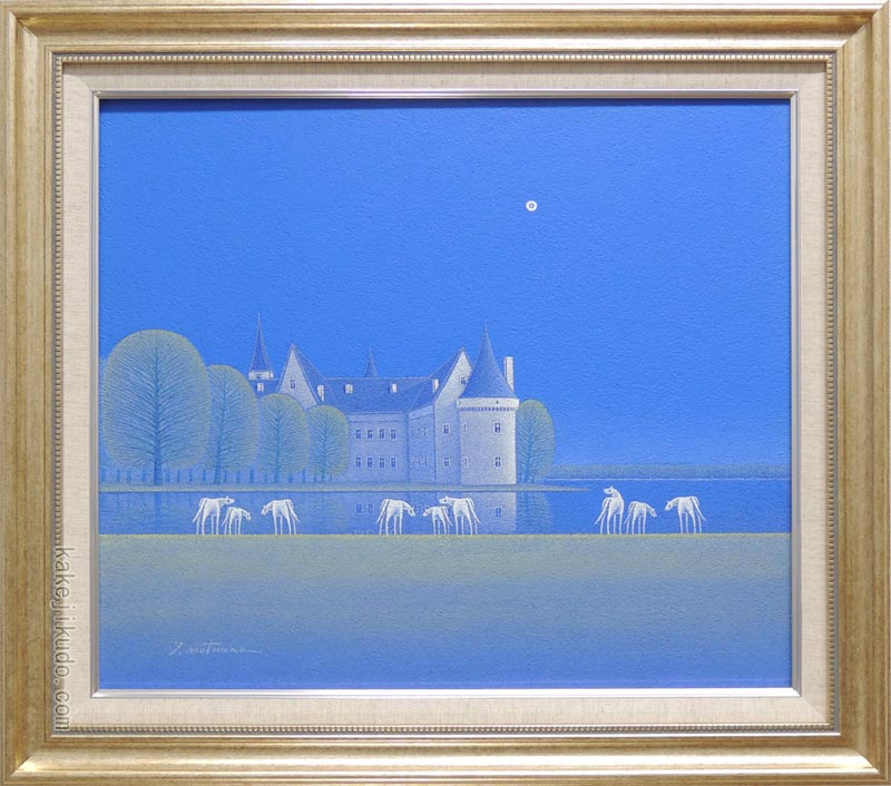 楽天市場】油彩画 松浦敬文 「水辺の城」 F6号 油絵 額入り 風景画