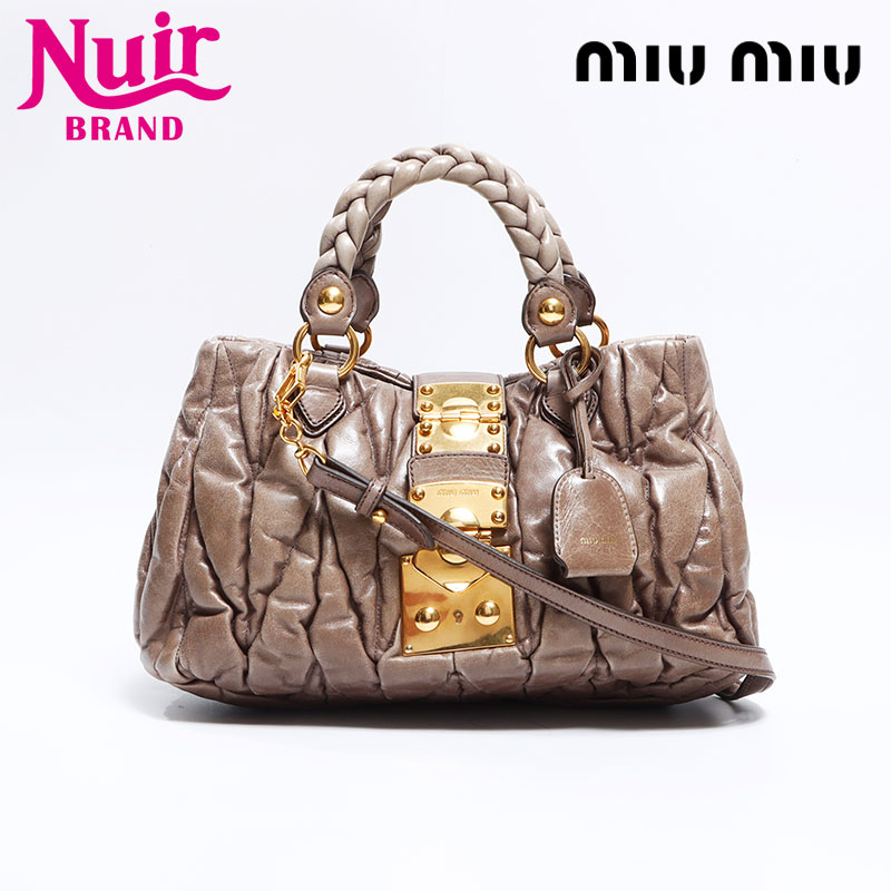 楽天市場】ミュウ ミュウ Miu Miu マテラッセ 2way レザー ショルダー