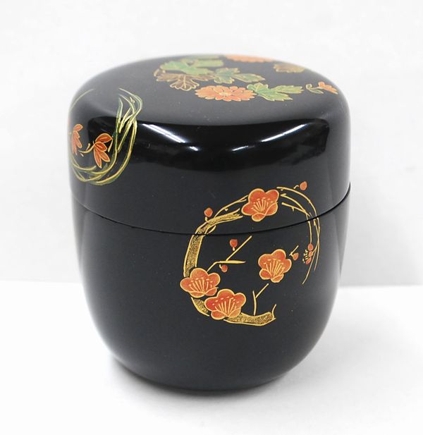 楽天市場】【茶道具】【送料無料】黒中棗鱗鶴蒔絵宮田宗景作（共箱