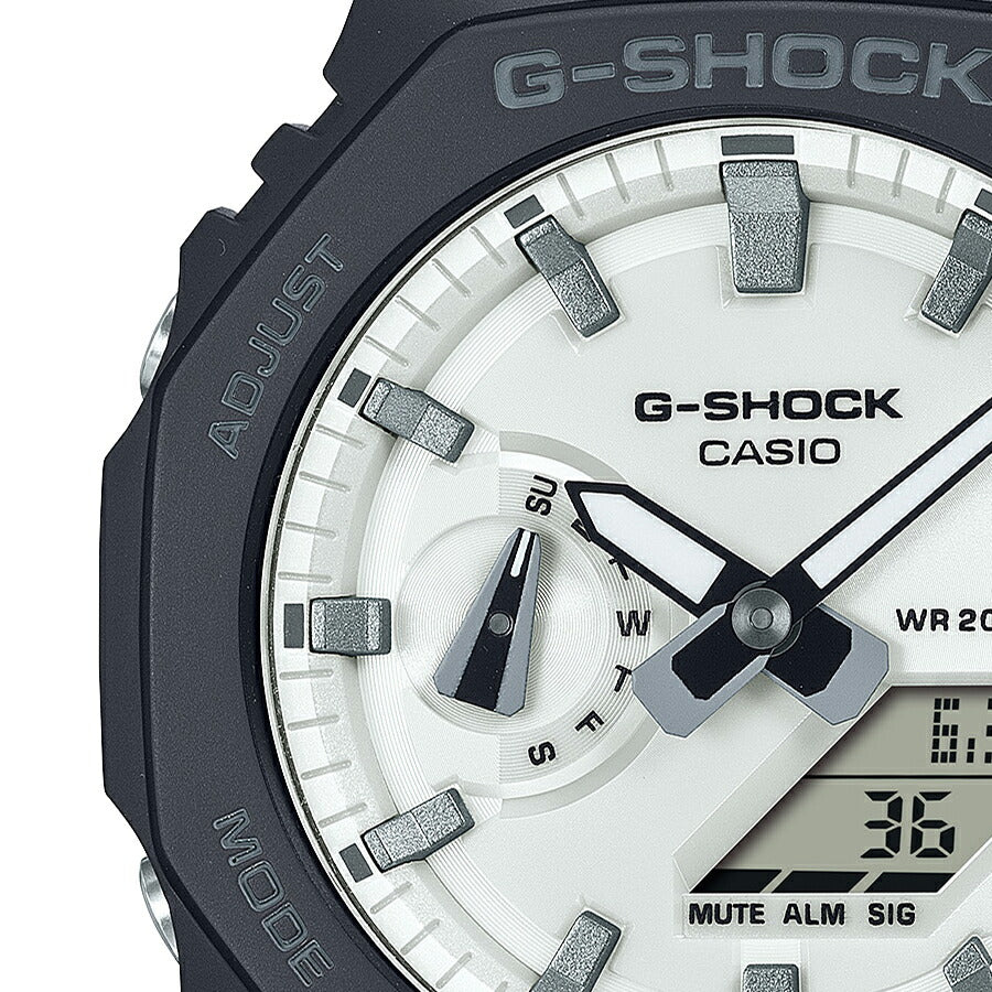 G-SHOCK ブラック&ブリリアントホワイト GA-2100WD-1AJF メンズ 電池式