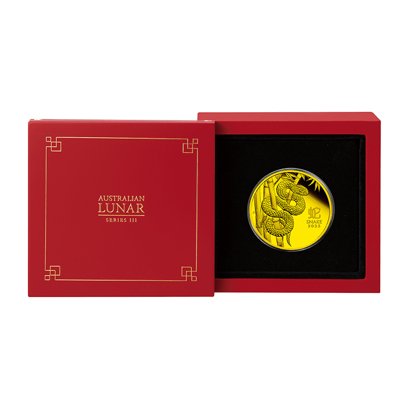 F】 オーストラリア 2025年 巳年蛇図 100ドル金貨 プルーフ