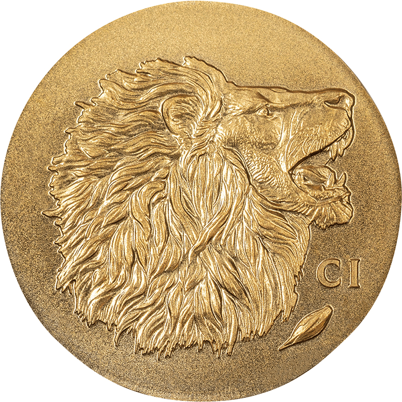 クック諸島 2025年 アポロン神の動物 ライオン 5ドル金貨 未使用
