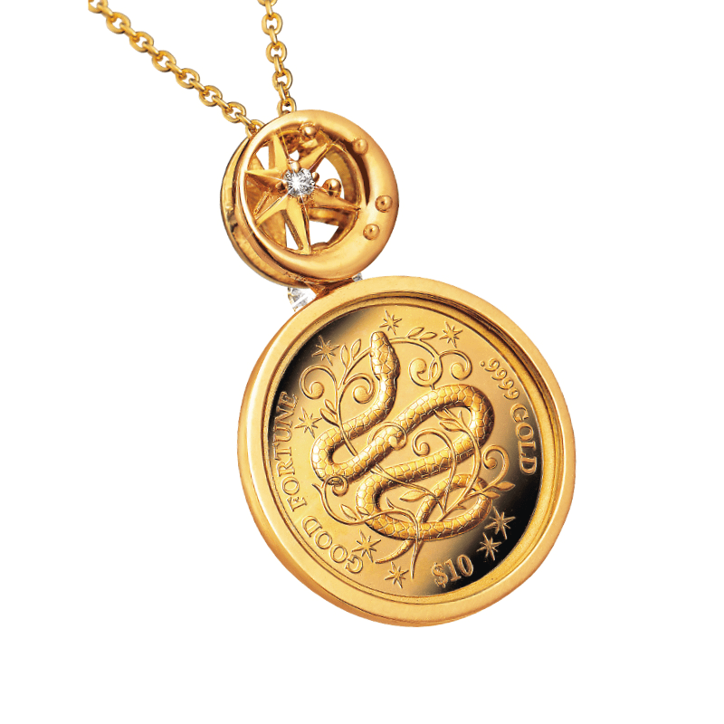 クック諸島 2025年 しあわせの「巳年」金貨 純金コインの宝飾