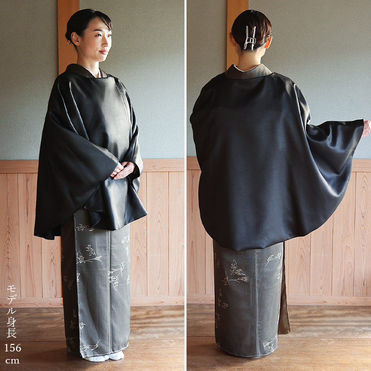 洗える レザー調 ケープ コート ブラック 黒色 レディース 日本製