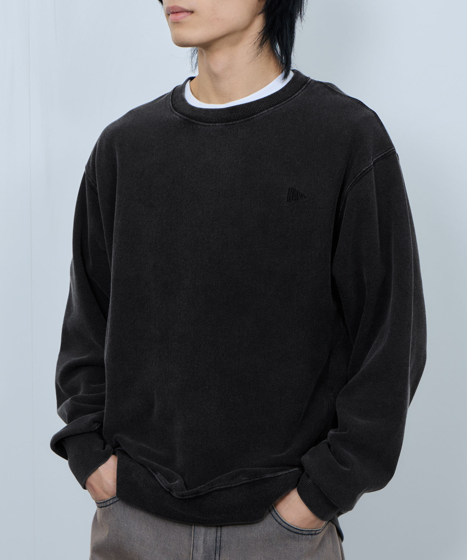 NAVY 裏毛 トレーナー メンズ スウェット 大きめ ゆったり アシッド