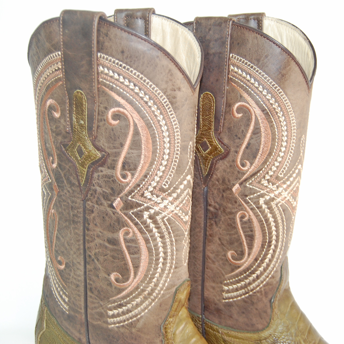 ウエスタンブーツ メンズ 25.0 オーストリッチレッグ 本革 : オオゼキ