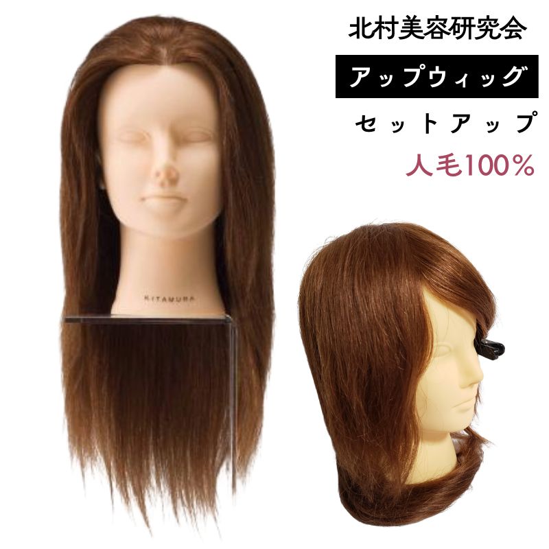 美容師 人毛100％ ヘアアレンジ セットアップウィッグ 茶髪 キタムラ