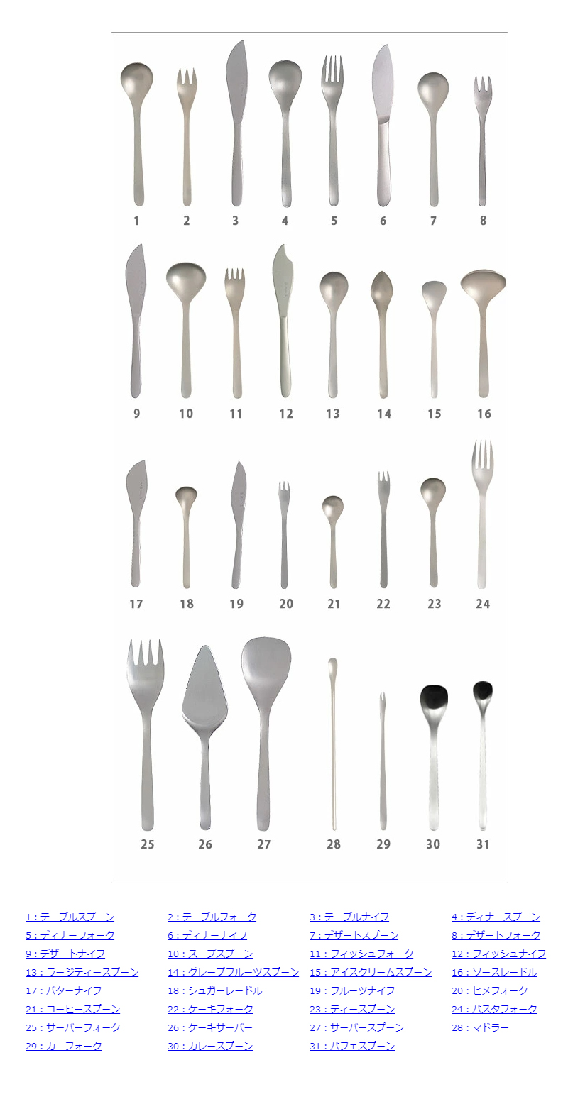 柳宗理 カトラリーセット フルーツ14pcsセット ステンレス カトラリー