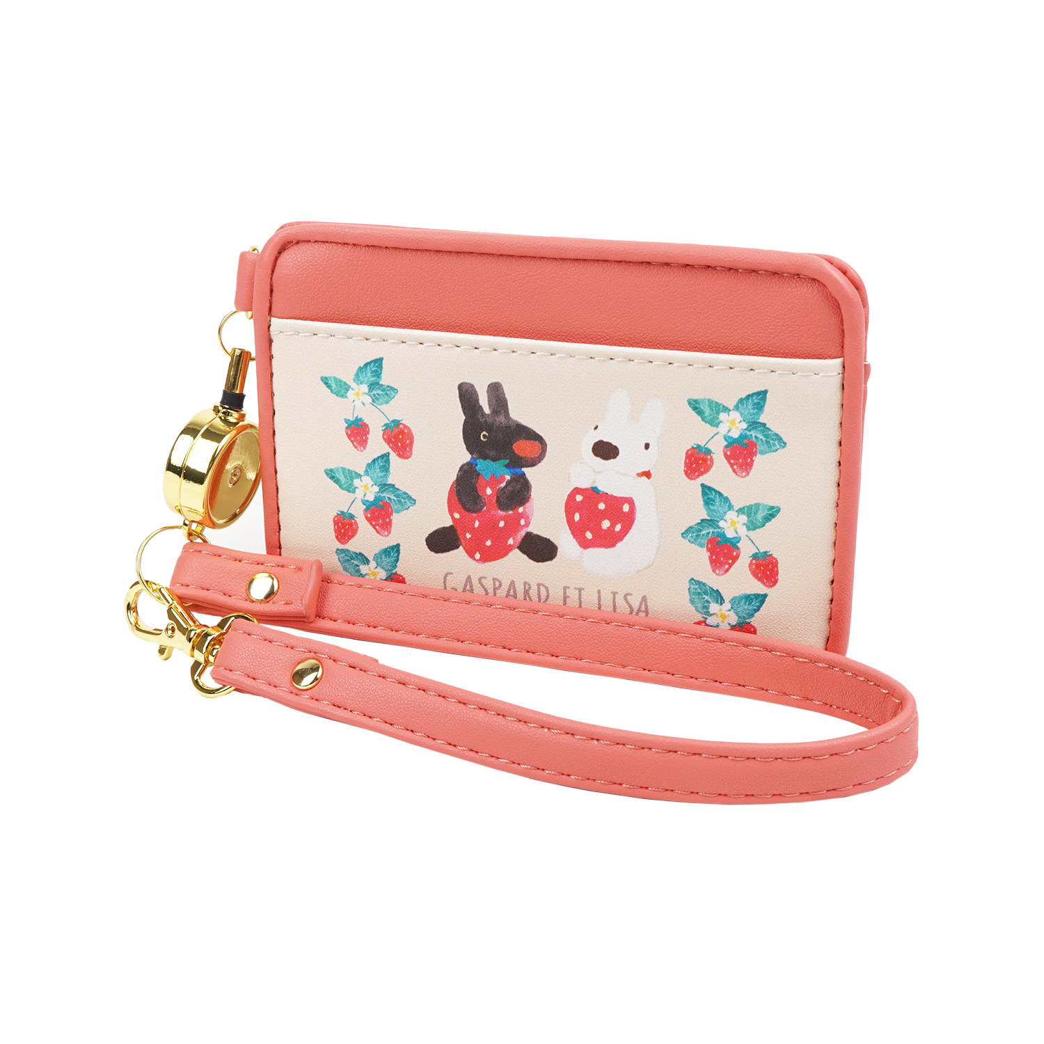 リール付きパスケース パスケース 定期入れ カードケース リサと