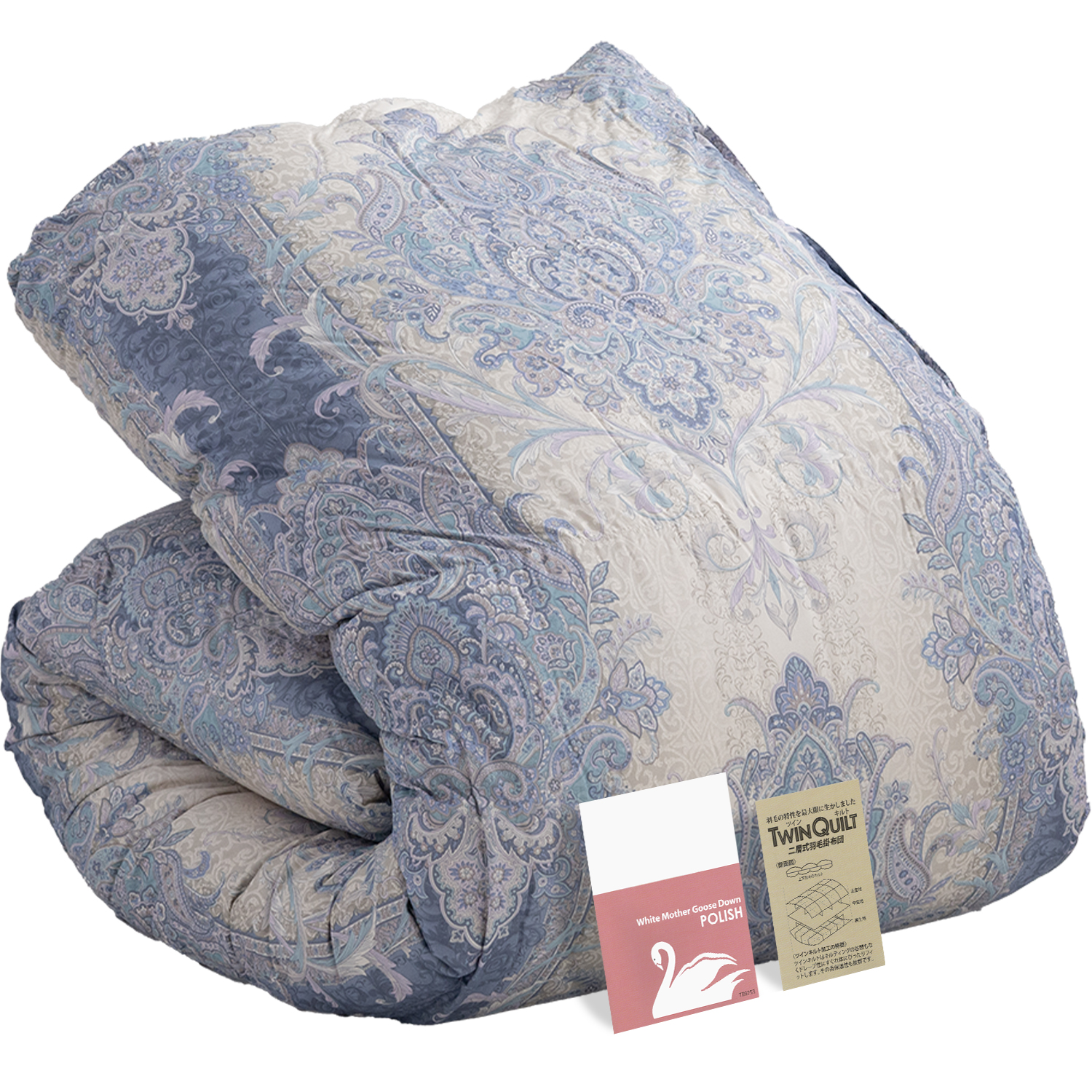 羽毛布団 二層式 シングル ポーランド産ホワイトマザーグース95