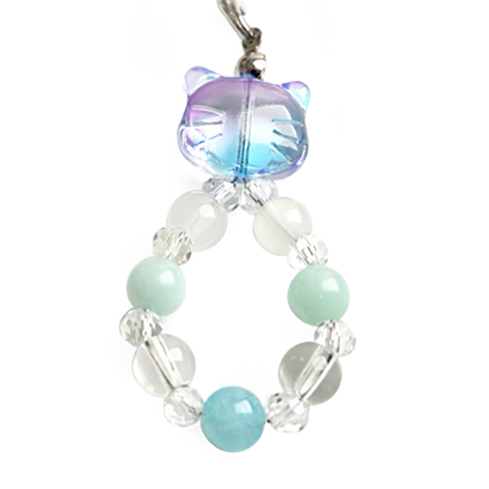 天然石 パワーストーン 招き猫 ストラップ お守り 七色 開運 厄年 金運