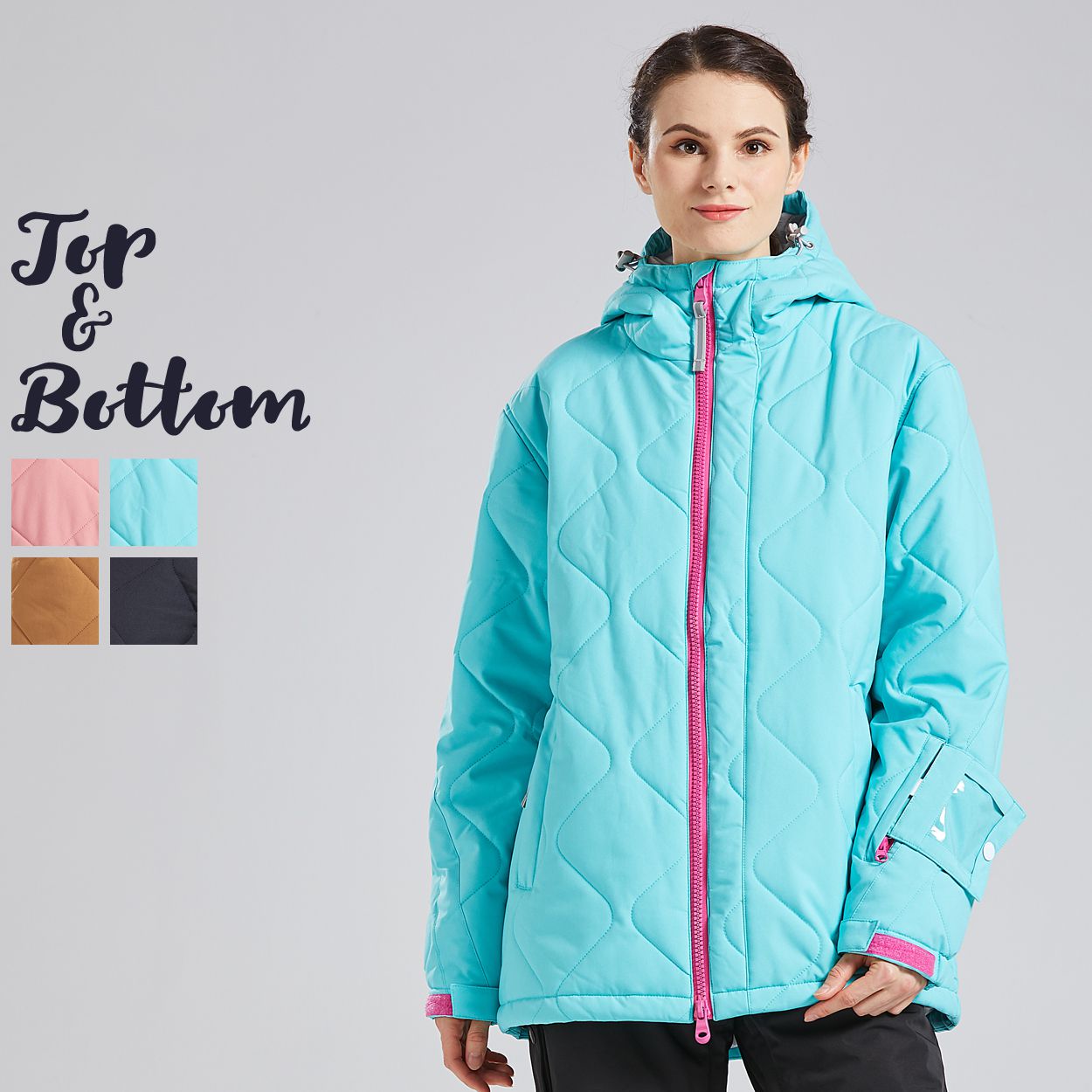 スノーボードウェア スキーウェア レディース 上下セット キルト