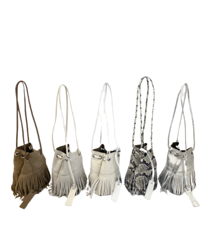 Marco Masi マルコマージ レザー 巾着 フリンジ ショルダーバッグ ミニ