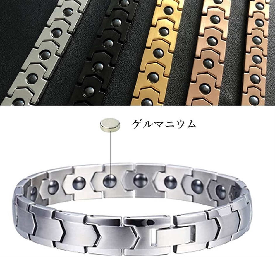 ジュエリー専門店 ゲルマニウム ブレスレット メンズ ステンレス 磁気