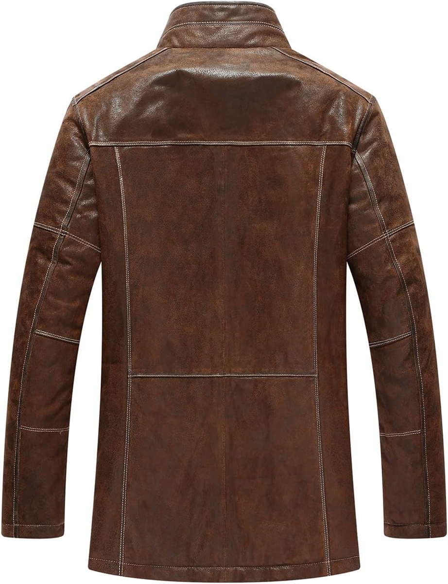 メンズ 本革レザージャケット スタンディングカラー アウトドアコート