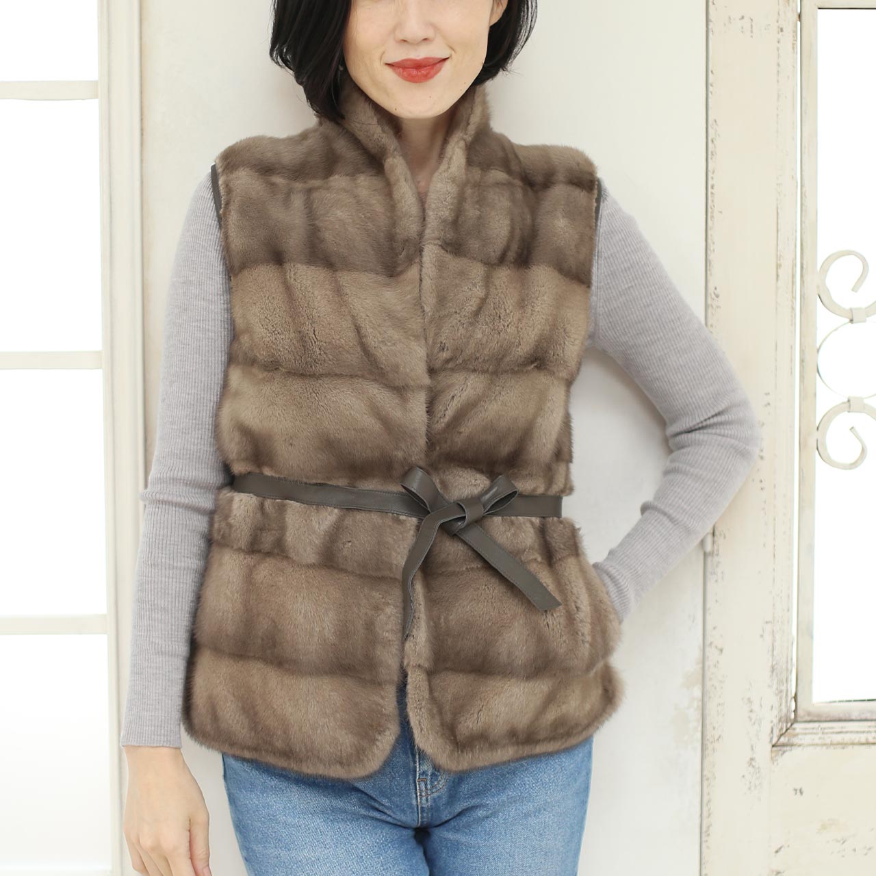 sankyo shokai（三京商会） ＜爆買＞ミンク ラム革 カシミヤ ニット