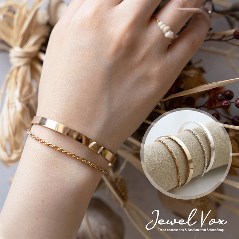 Jewel VOX ブレスレット バングル レディース ニッケルフリー 二連