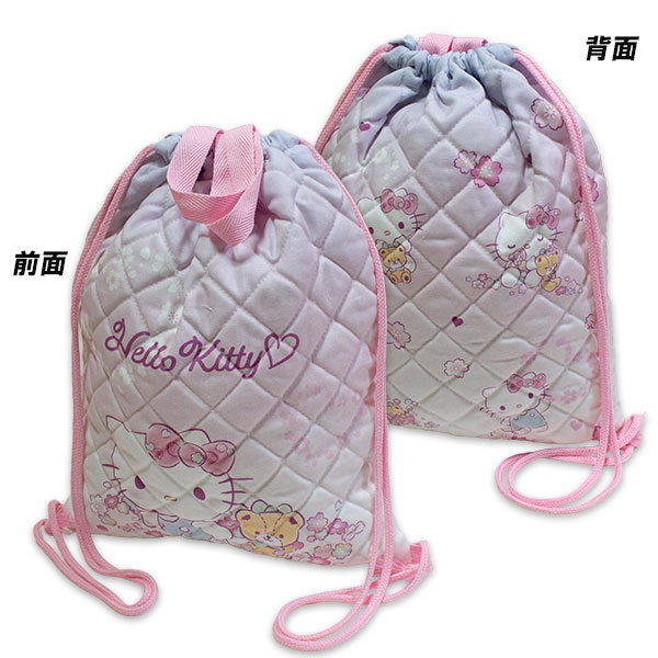 ハローキティ 送料無料 キルトナップサック ピンク QKT8-2280 約33cm