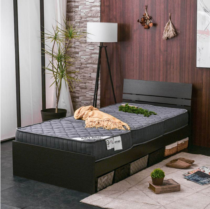 ARTTOWN ダブルベッド 【圧縮ポケットマット付き】 ダブル ベッド