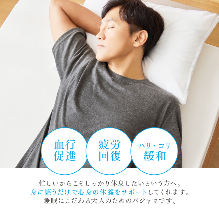 一般医療機器】リカバリーウェア 上下セット メンズ 半袖シャツ＋七分