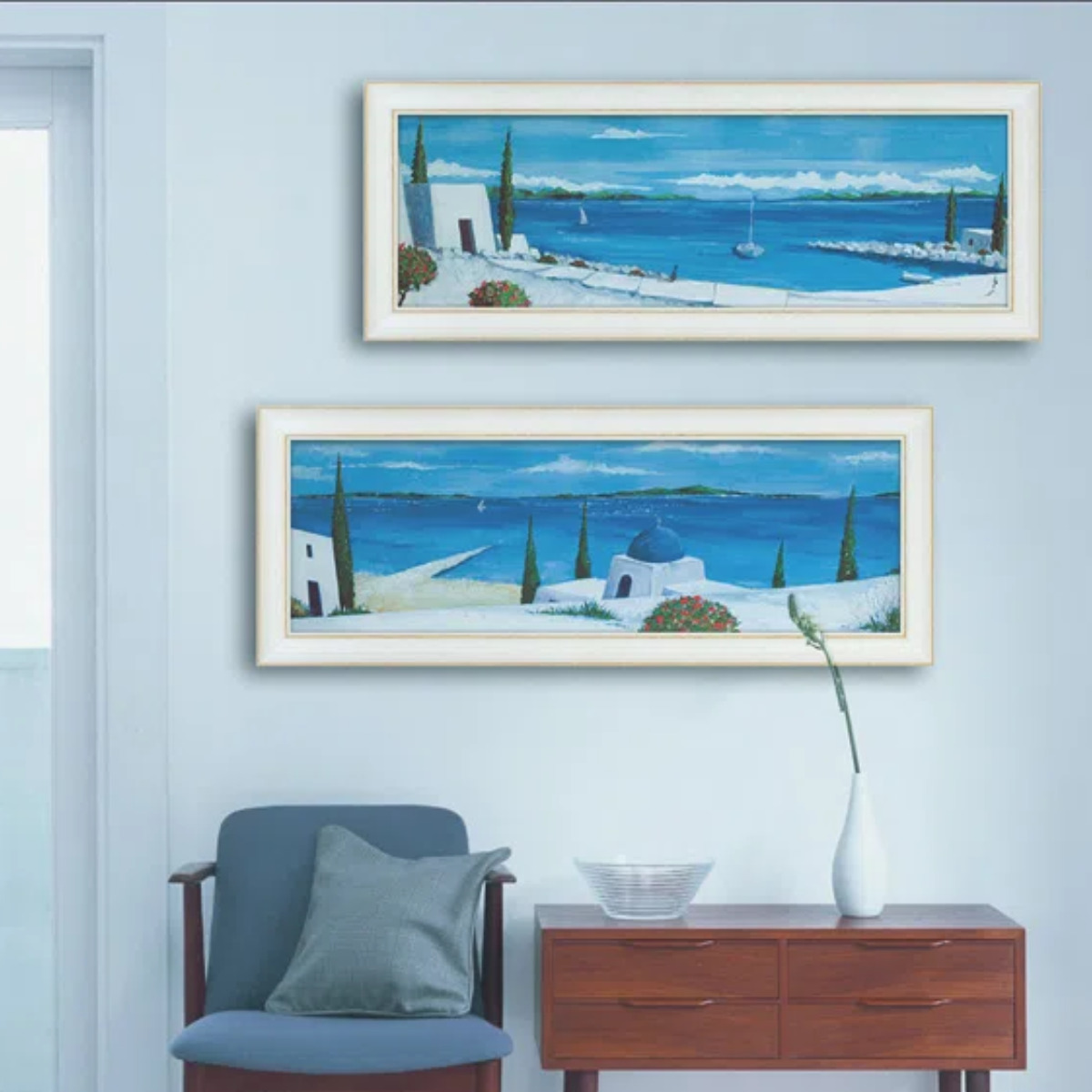 アートパネル ジュリア ホーキンス 『エーゲ海の夏』 100.5×38cm