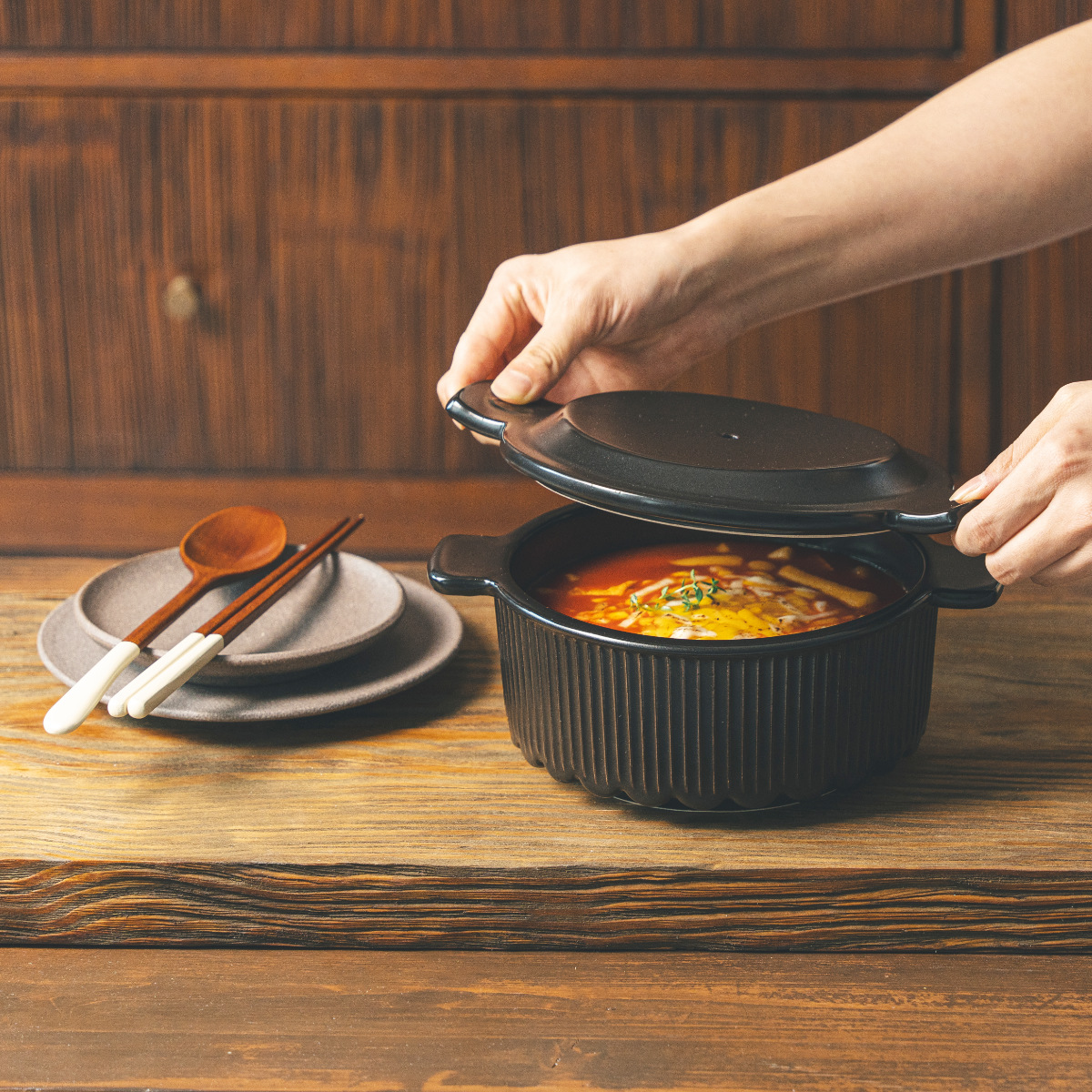 TTS 韓国風土鍋 16cm ガス火専用 OREUM 電子レンジ対応 オーブン対応