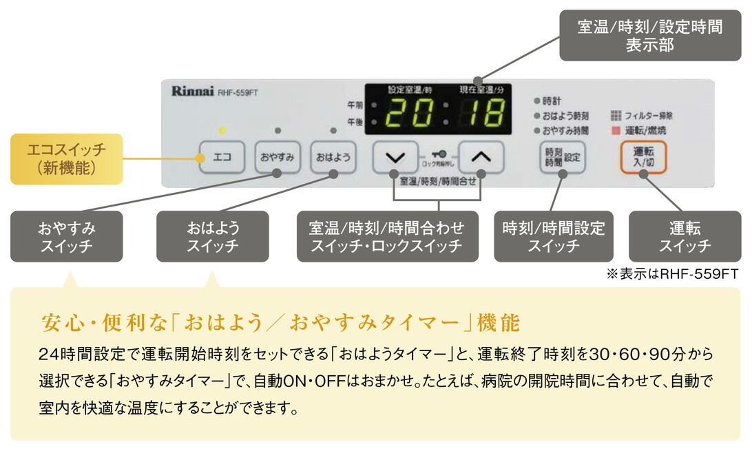 リンナイ（Rinnai） ガスFF暖房機 RHF-309FT LPG 暖房器具 ファン