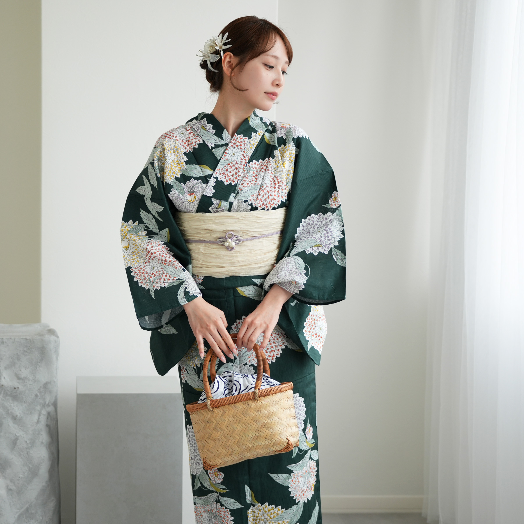 お任せ下駄+お任せ帯締+画像と同じ帯つき◇◇utataneブランド浴衣◇ お