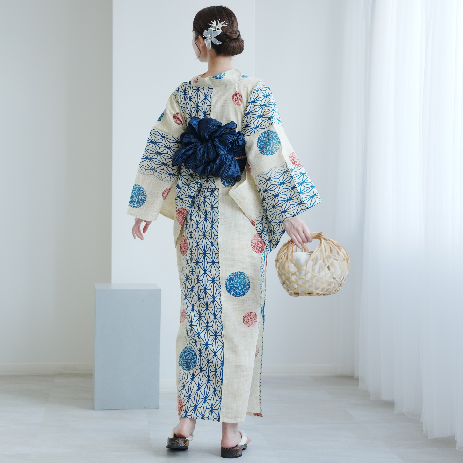 utatane 浴衣 レディース セット 浴衣/帯/下駄 3点セット フリーサイズ
