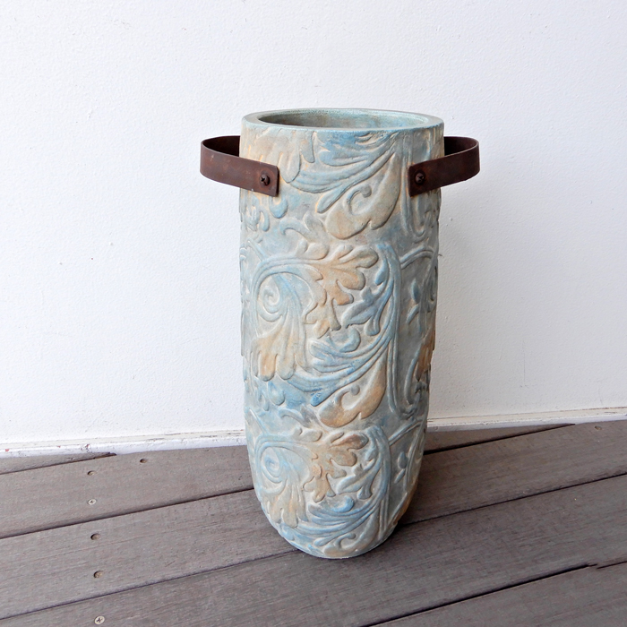 Sculptureハンドルベース 花瓶 花びん 陶器 おしゃれ テラコッタ 傘