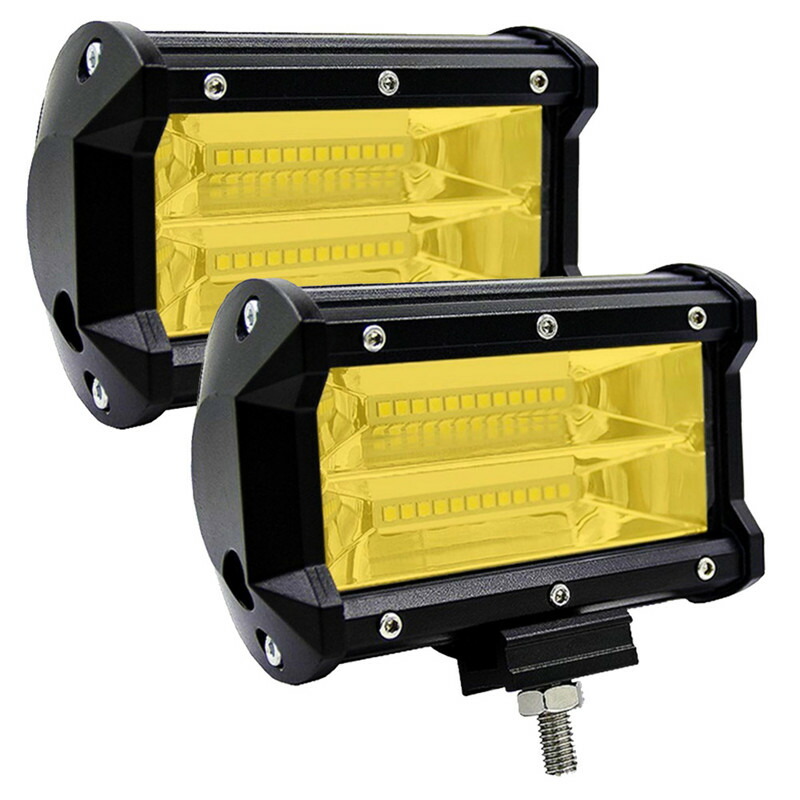 LED ワークライト 12V 24V 72W 3000K イエロー 黄 防水 フォグランプ