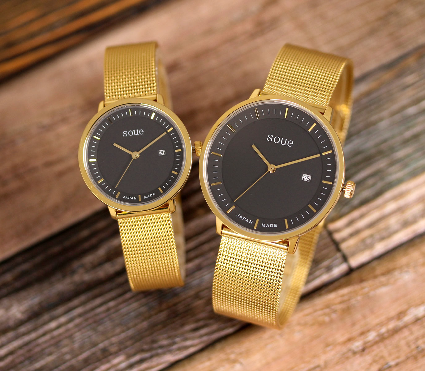 soue A Basics ペアウォッチ ステンレスベルト メッシュバンド