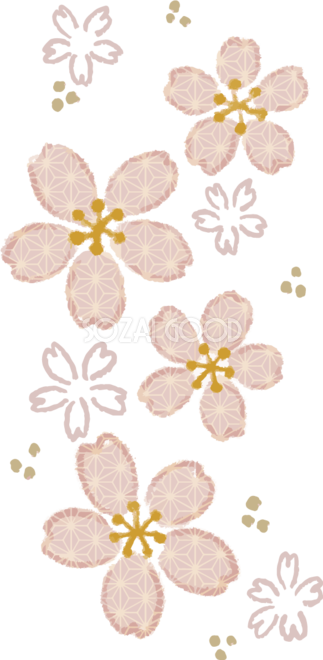 おしゃれくすみカラーの和風(和柄) 桜イラスト無料 フリー88418 | 素材Good