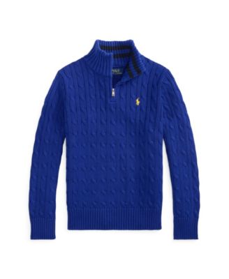 Polo Ralph Lauren Boys' 8-20 Quarter-Zip Sweater - Macy's