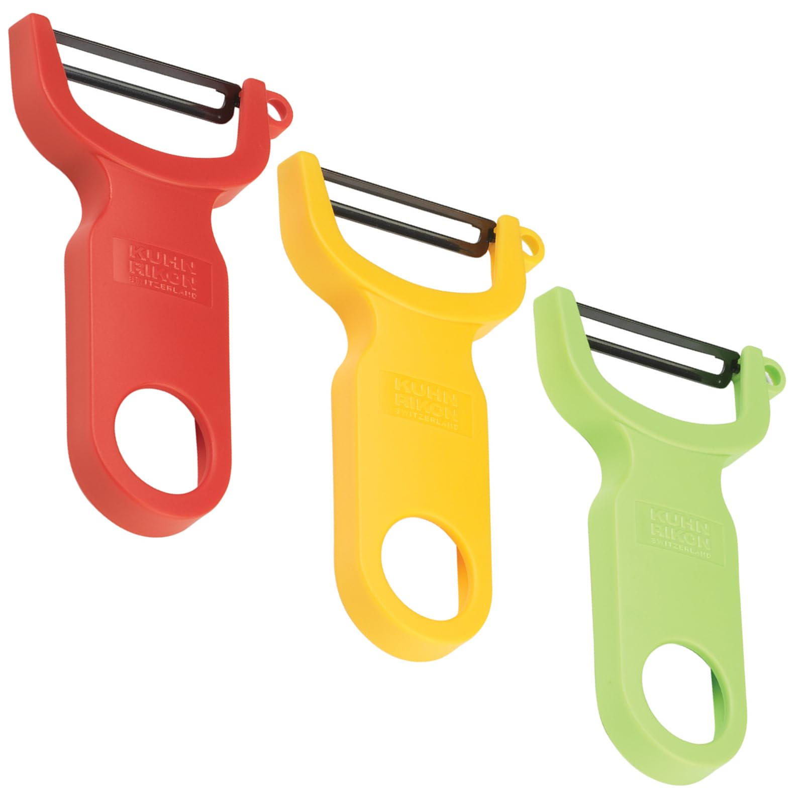 Kuhn Rikon Original Swiss Peeler 3-Pack Red/Green/Yellow | SpitJack