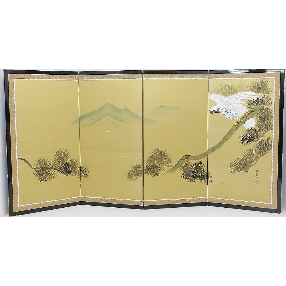 大越忠保 10号 徳川家康公之鎧 手描き白鷹屏風平飾りセット – スガ人形店