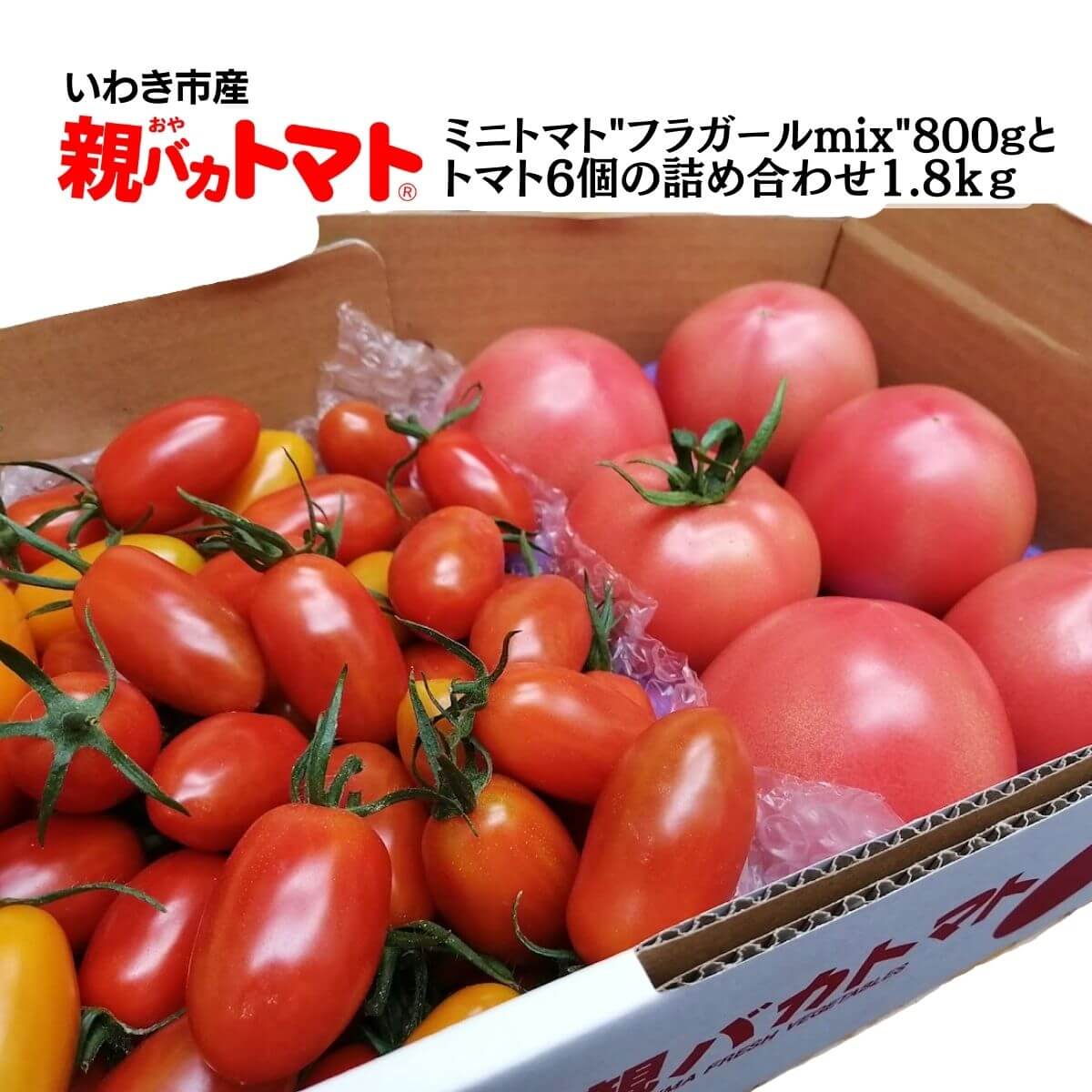 フラガールミックス800gとトマト6個の詰め合わせ1.8kg 税込1910円 | 親
