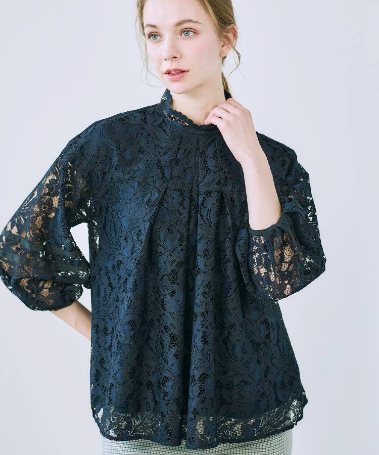 入卒セレモニー／おでかけ】フラワーレースブラウス（シャツ・ブラウス